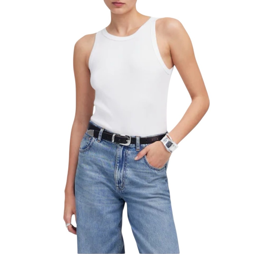 Madewell (Re)generative Cotton Essential High-Neck
Tank in White - Picture 2 of 9
